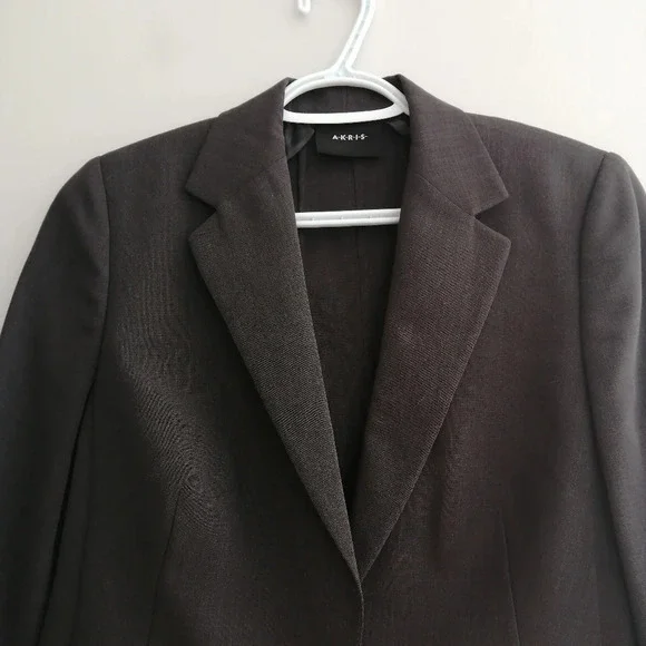 Akris Wool Summer Blazer Single Breasted with Hidden Snap Closure Size 10 - Picture 8 of 17